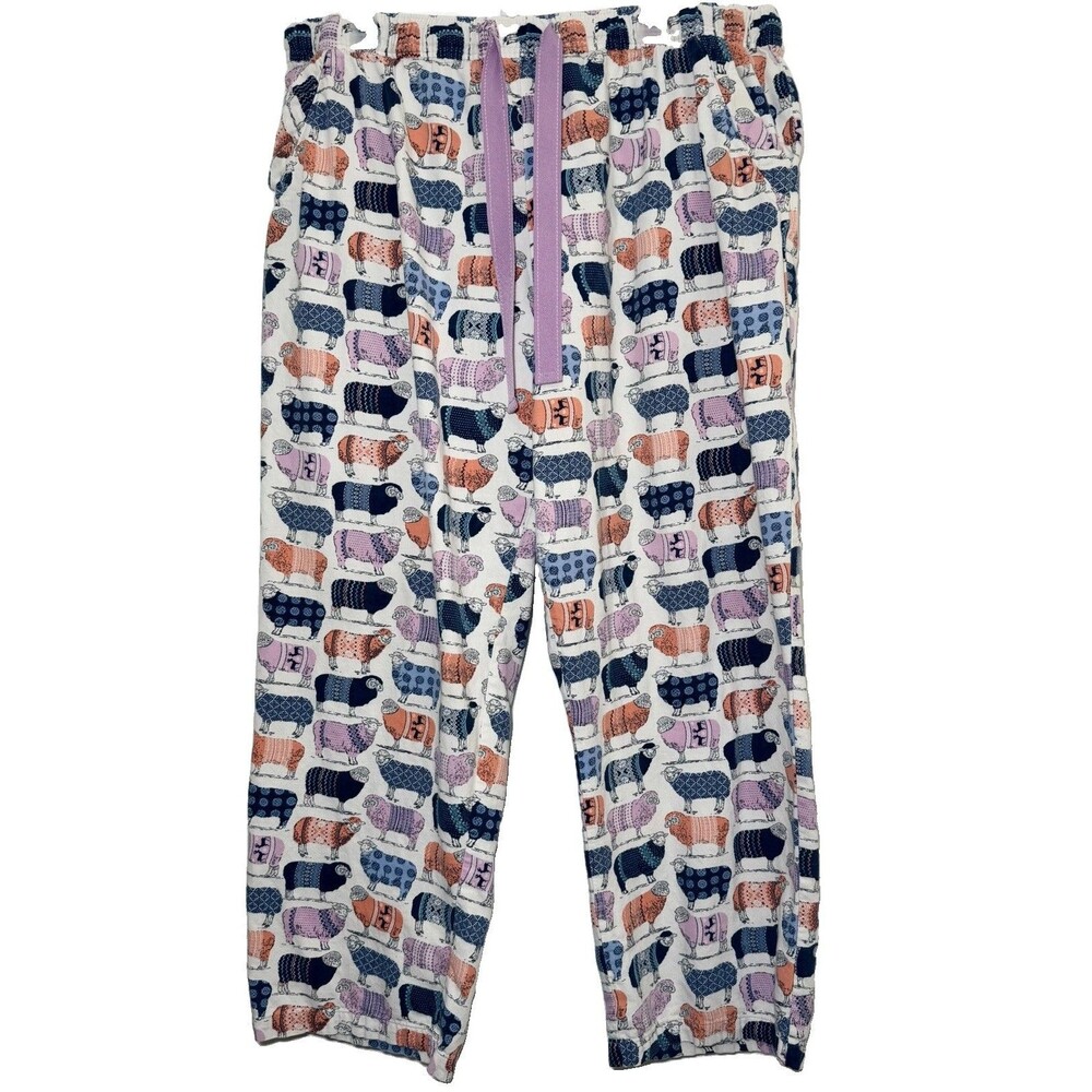 Sleep Sense Women’s XL Sheep Print Flannel Pajama Pants Cotton Lounge